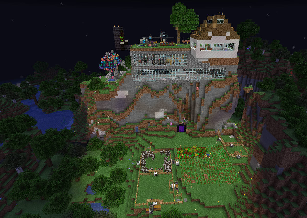 Home sweet home on the Direwolf20 1.16 server.